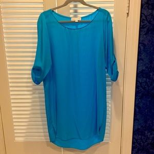 Amanda Uprichard turquoise blue silk dress